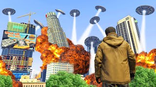 أكبر هجوم للمخلوقات الفضائية على سان أندرياس | GTA V The Biggest Alien Invasion