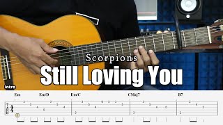 Still Loving You - Scorpions - Fingerstyle Guitar Tutorial + TAB \u0026 Lyrics