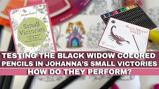 TESTING THE BLACK WIDOW COLORED PENCILS IN JOHANNA BASFORD'S SMALL VICTORIES | How Do They Perform?