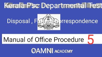 Kerala Psc Departmental test classes Mop - Manual of office Procedure class - 5