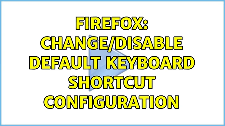 Firefox: change/disable default keyboard shortcut configuration (4 Solutions!!)