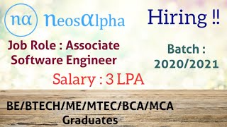 NeosAlpha Off Campus Drive for freshers for the Role of Associate Software Engineer |