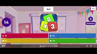 Kahoot School theme multiplication facts quiz