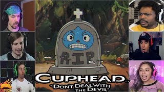 Gamers Reactions to Goopy Le Grande(BOSS) Turning in to a Gravestone (RIP) | Cuphead