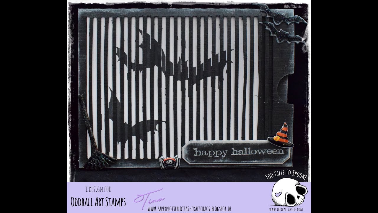 Interactive Halloween Card with animated Oddball Digistamp