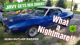 1974 AMC Javelin front shock install DIY.. Simple right?