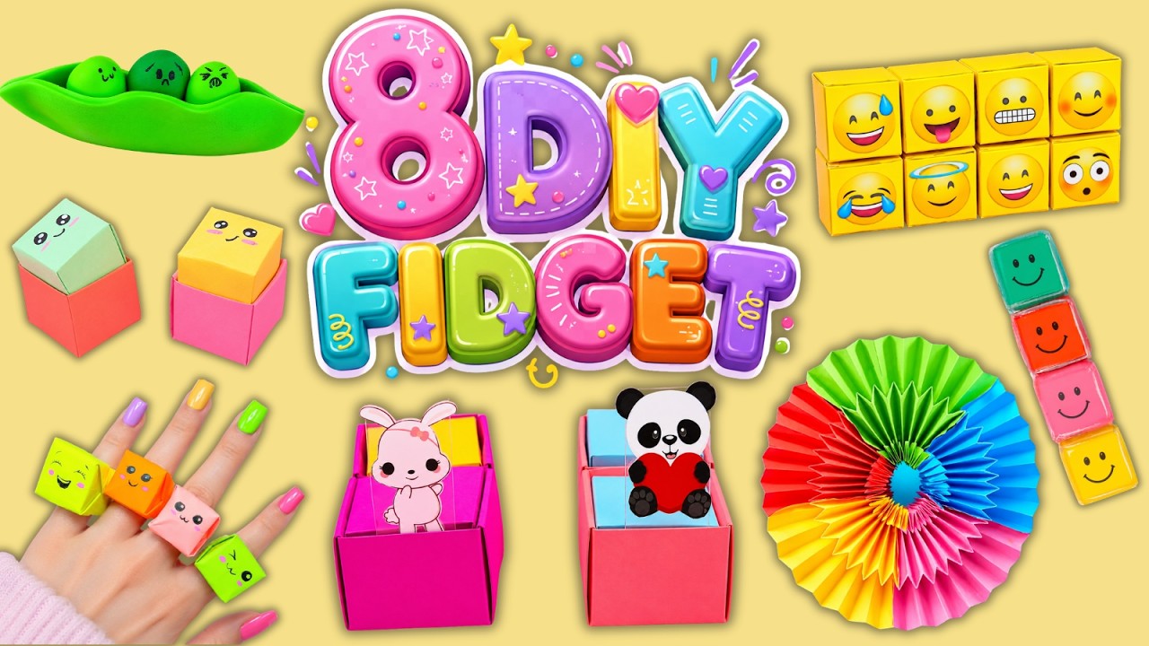 DIY Fidget Toys! 🌈 Testing Easy Paper Fidgets & Nano Tape Squishies 🙃 8 EASY DIY Fidget