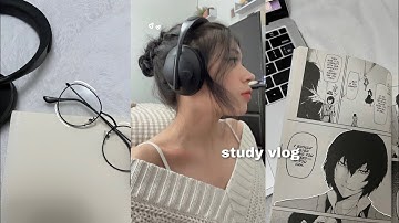 STUDY VLOG 🎧🖇️: 6AM productive days on campus, library, note-taking, 10k subs