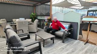 Bramblecrest Prague 2 Seat Sofa Set in Anthracite