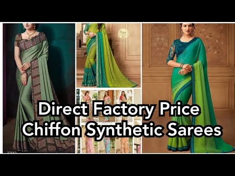 Chiffon Sarees Synthetic Saree Direct Factory price Latest  Catalog Designer sarees Reseller