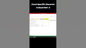 Part-3 | Count Specific Character in Excel #shortsvideo  #shorts