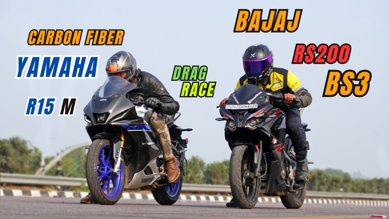 Bajaj Pulsar RS 200 BS3 Vs Yamaha R15M Carbon Edition Top End Drag Race
