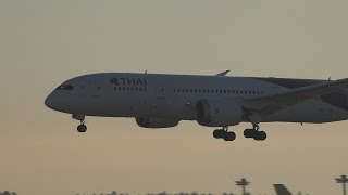 Thai Airways Boeing 787 8 HS TQD Landing and Takeoff NRT RJAA