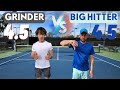4.5 Grinder vs 4.5 Big Hitter (NO MORE  FOOTFAULTS!) - Singles USTA Tennis Set with Conner