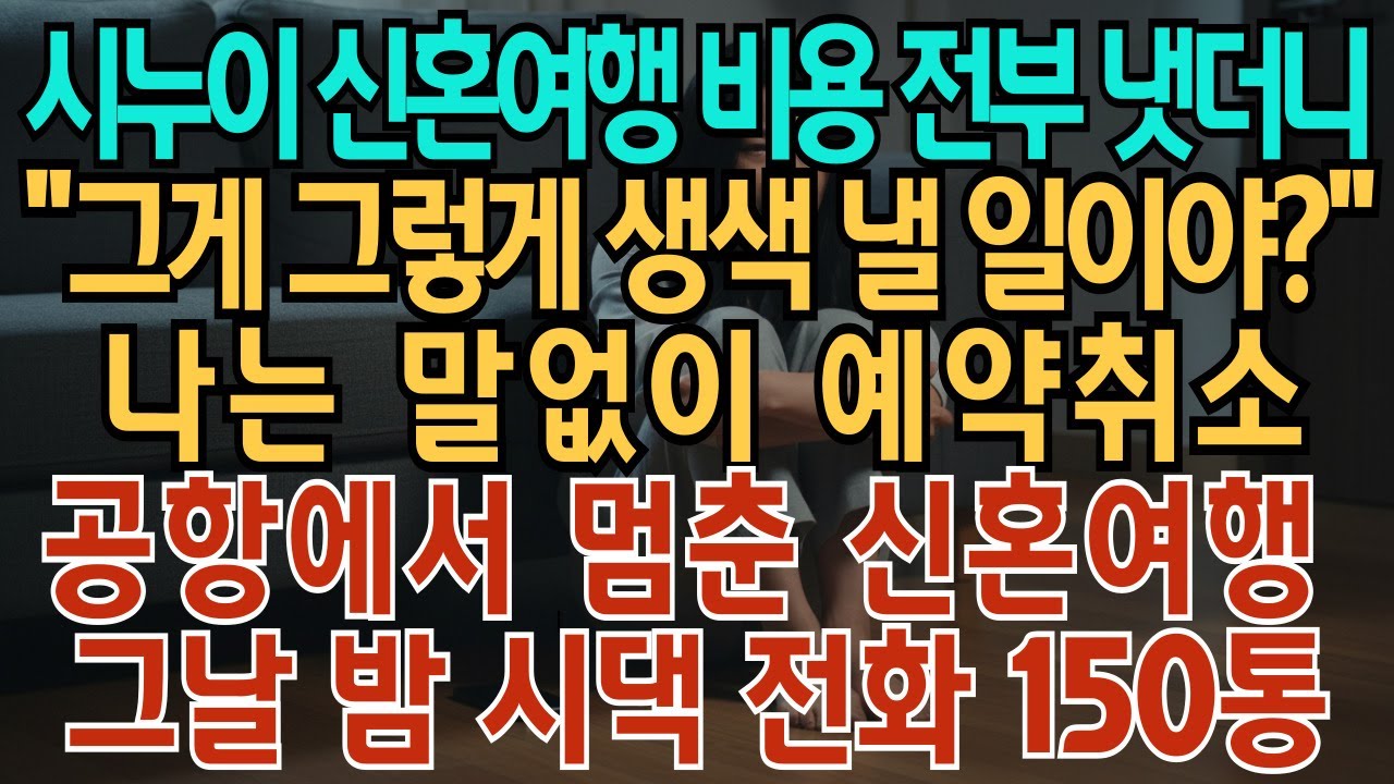 시누이 신혼여행 비용 전부 냈더니 