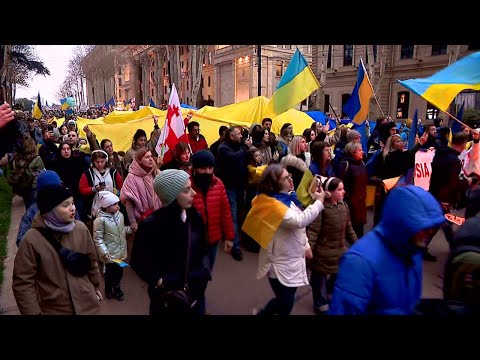 თბილისი, ბათუმი, ქუთაისი | უკრაინის სოლიდარობის მარში და აქციები ქვეყანაში