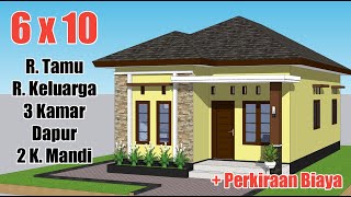 DESAIN RUMAH MINIMALIS 6X10 METER 3 KAMAR