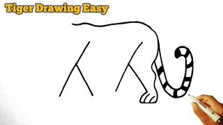 Tiger 🐅 Drawing Most Simple Ever from letter YY