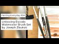 Unboxing and Testing Escoda Perla Watercolor Brushes Set by Joseph Zbukvic | Wet On Dry Technique