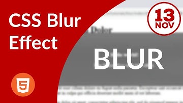 How to create a nice CSS blur effect