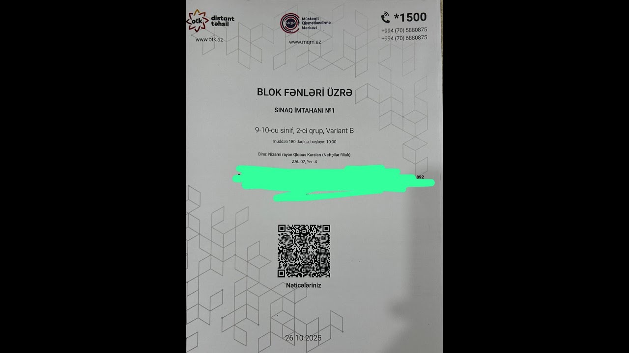 OTK Blok sınağı.9-10- cu sinif Coğrafiya sualları.26 10 2025