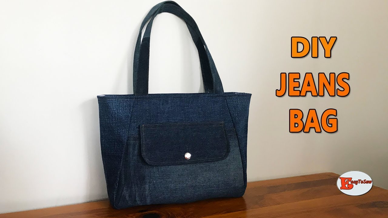 DIY JEANS BAG | RECYCLE OLD JEANS | TOTE BAG | DIY BAG OUT OF OLD ...