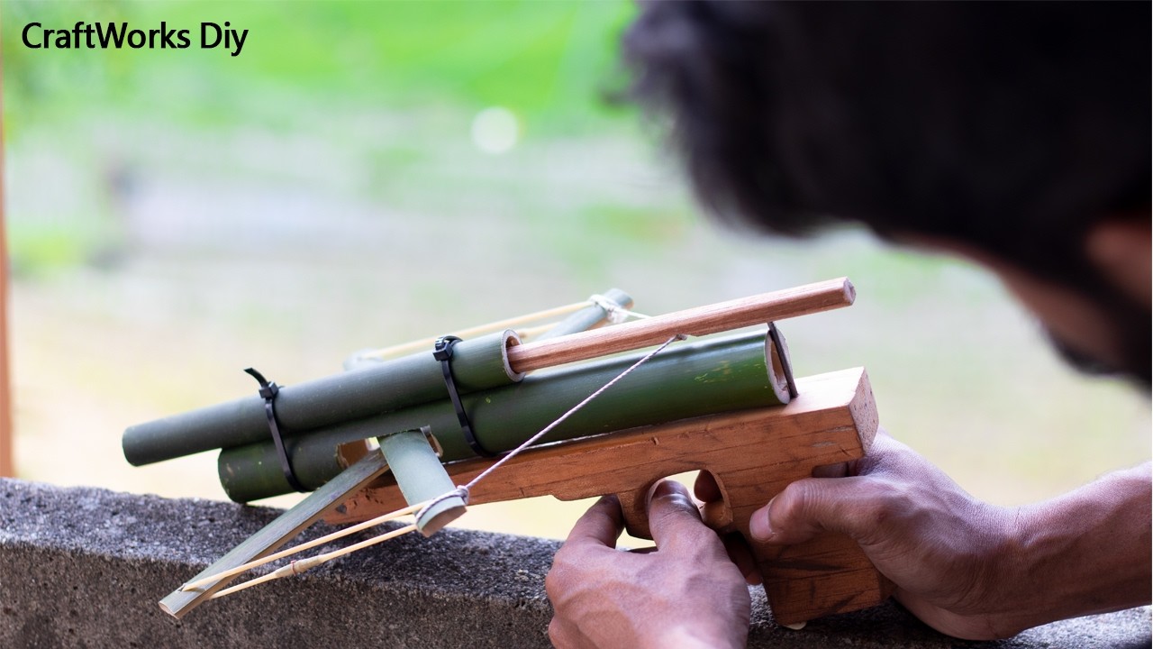 DIY Bamboo Slingshot Crossbow - Easy To Make At Home #toys #trigger #craft