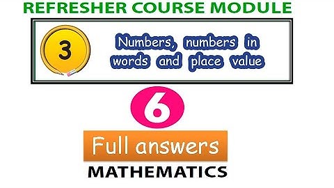 6th Maths refresher course module unit3 Numbers with answer key|6th refresher course  with answerkey