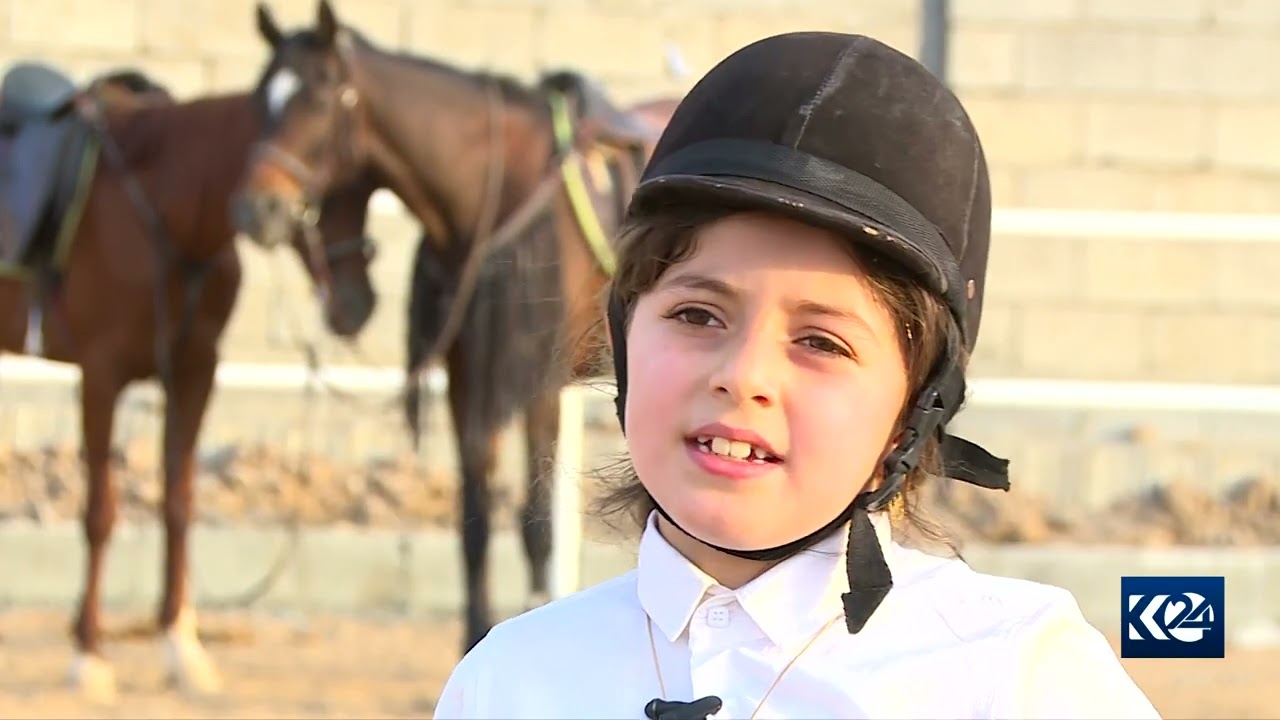 لە هەولێر کچێکی 7 ساڵان ئەسپسواری دەکات