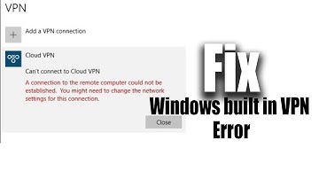 Windows Built in VPN  "A Connection To The Remote Computer Could Not Be Established" Windows 10/11