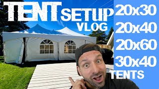 Party Tent Setup - 30x40 High Peak Frame Tent - 20x30 Marquee - 20x40 Pole Tent - 20x60 Pop Up VLOG