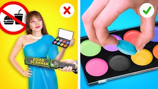 CRAZY WAYS TO SNEAK FOOD ANYWHERE YOU GO || Cool Hacks to Sneak Makeup and Candies by 123 GO!
