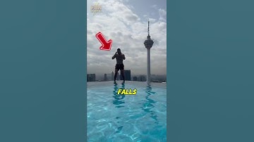 🏊 What If You Fall From an Infinity Pool on a Rooftop? #shorts