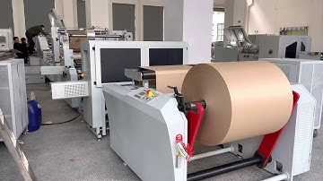 Square bottom paper bag machine with plastic die cut window