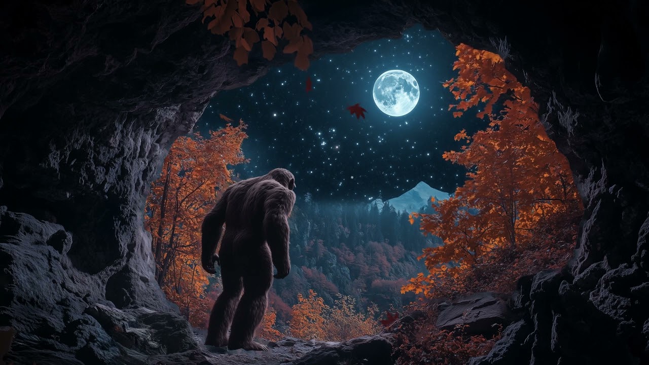 "Bigfoot's Cave" Ambience, Bigfoot Grunts & Call, Coyote, Owl, Tree Knocks, Night Sounds, RELAX 🌙💤