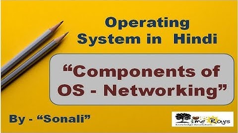 OS -Unit 1 - Part 12 - "Components of OS - Networking" by Sonali Timerays.