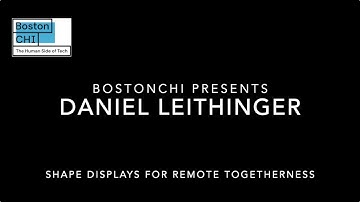 Daniel Leithinger: Shape Displays for Remote Togetherness