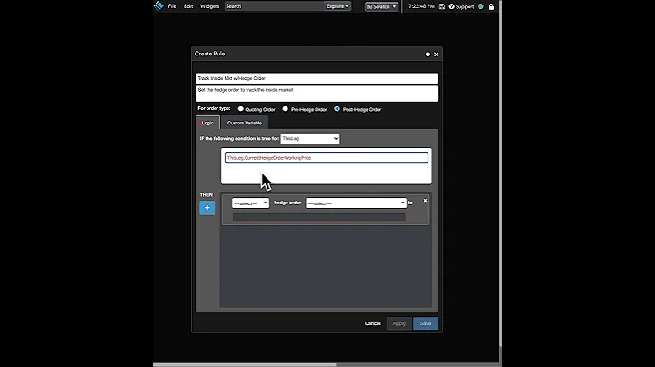 Learn how to build an Autospreader Rule that will allow your hedge order to track the inside market.