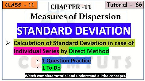 (66) Standard Deviation in Individual Series by Direct Method
