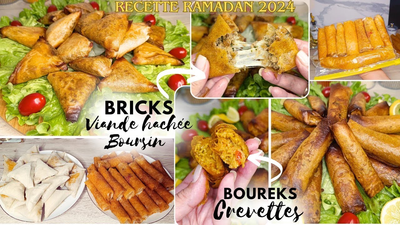 RECETTE RAMADAN 2024 Brick viande hachée Boursin/Boureks crevettes🕌#ramadan2024 #recetteramadan