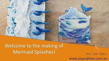 Mermaid Splashes Cold Process Soap - plus making soap embeds | Making and Cutting | Soy and Shea
