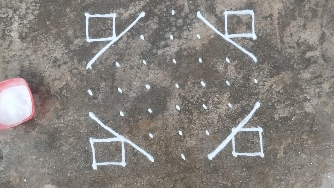 7×7 Dots Daily Simple Rangoli design 🌷 Easy Rangoli design 🌷