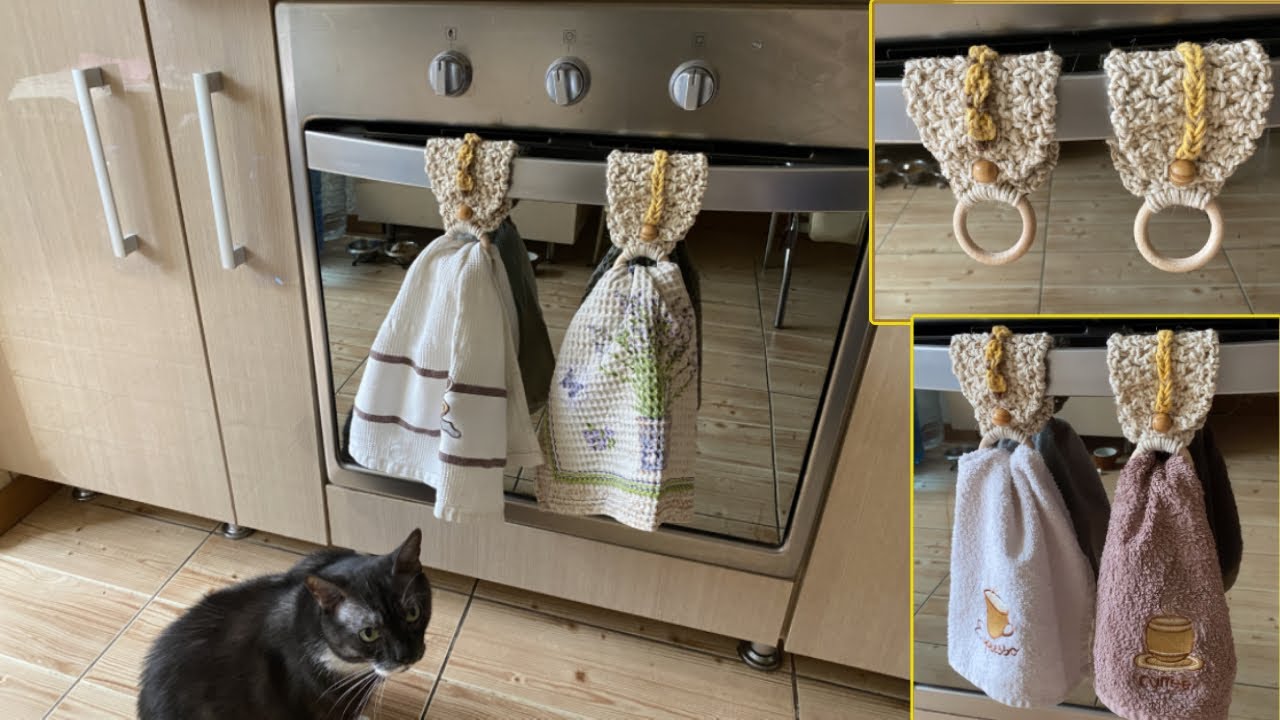 Тримачі для кухонних рушників гачком_майстер клас (Holders for kitchen towels with a hook)