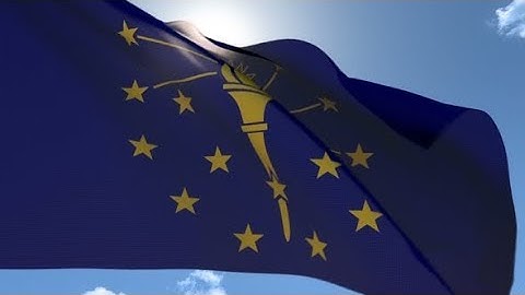 Flag of Indiana Waving in the Wind (Stock Footage)