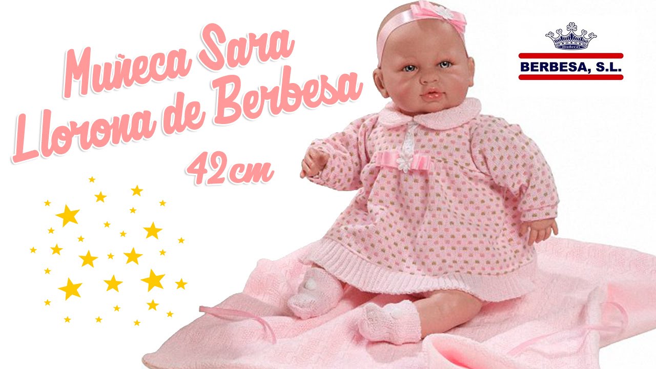 Bambola Neonata Sara 50 Cm - Berbesa, Corpo In Tessuto Snodato Con Tutina E Ciuccio, Collezione - 3