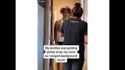 Tik Tok- Mom yelling with brother playing spongebob music