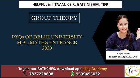 D.U. previous year solutions // Group theory // 2020 // BY - ANJALI MAM .