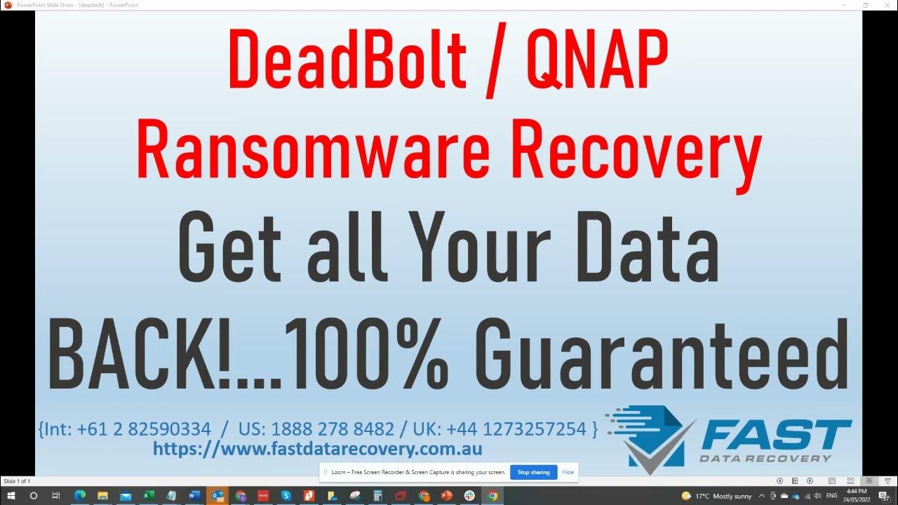 Deadbolt QNAP Ransomware DATA Recovery & Decryption 100 Works YouTube