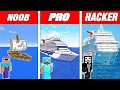 SHIP HOUSE BUILD CHALLENGE - Minecraft Battle: NOOB vs PRO vs HACKER / Animation