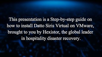 How to setup Datto Siris Virtual on VMWare (for Vsphere Client)